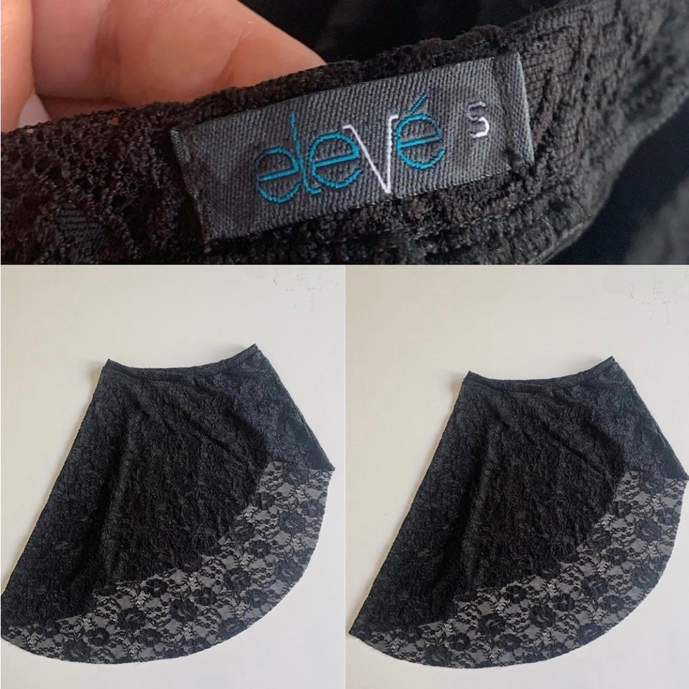 ELEVE DANCE WEAR BALLET SKIRT ASYMMETRICAL SPANISH STYLE BLACK LACE SKIRT